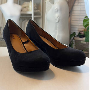 a.n.a "Kenny", faux suede platform black pumps, heels S186